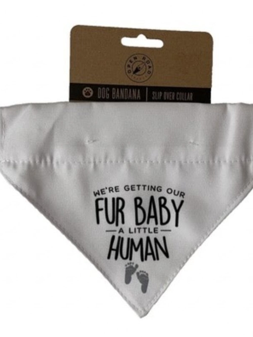 Open Road Brands White Dog Bandana "Fur Baby A Little Human" 2 Pack